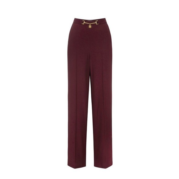 Elisabetta Franchi Red Wide-Leg Trousers With High Waist - NWT